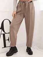 Elegantní dámské kalhoty s vysokým pasem a vázáním v pase fango