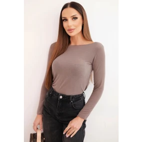 Dámská model 21777043 blůza s dlouhým rukávem a kulatým výstřihem mocca - K-Fashion Dámská model 21777043 blůza s dlouhým rukávem a kulatým výstřihem mocca - K-Fashion