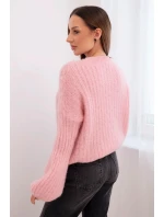 Svetr dámský z mohairu s model 21794211 rukávy malinová - K-Fashion