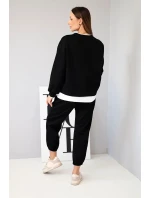Dámský komplet s  volnou mikinou a tepláky černý model 21808615 - K-Fashion