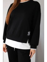 Dámský komplet s  volnou mikinou a tepláky černý model 21808615 - K-Fashion