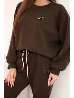 Dámský komplet z viskózy s mikinou a kalhotami hnědý Dámský komplet z viskózy s mikinou a kalhotami hnědý