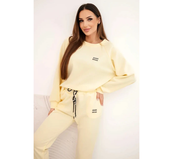 Dámská souprava z viskózy s mikinou a kalhotami žlutý Dámská souprava z viskózy s mikinou a kalhotami žlutý