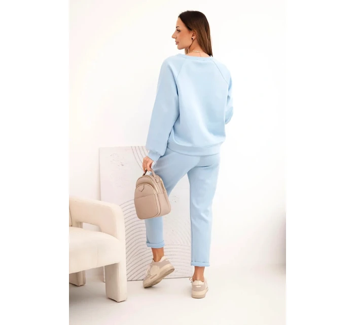 Dámská souprava z viskózy s mikinou a kalhotami modrý Dámská souprava z viskózy s mikinou a kalhotami modrý