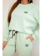 Dámský komplet z viskózy s mikinou a kalhotami máslový mátový Dámský komplet z viskózy s mikinou a kalhotami máslový mátový