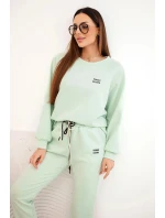 Dámský komplet z viskózy s mikinou a kalhotami máslový mátový Dámský komplet z viskózy s mikinou a kalhotami máslový mátový
