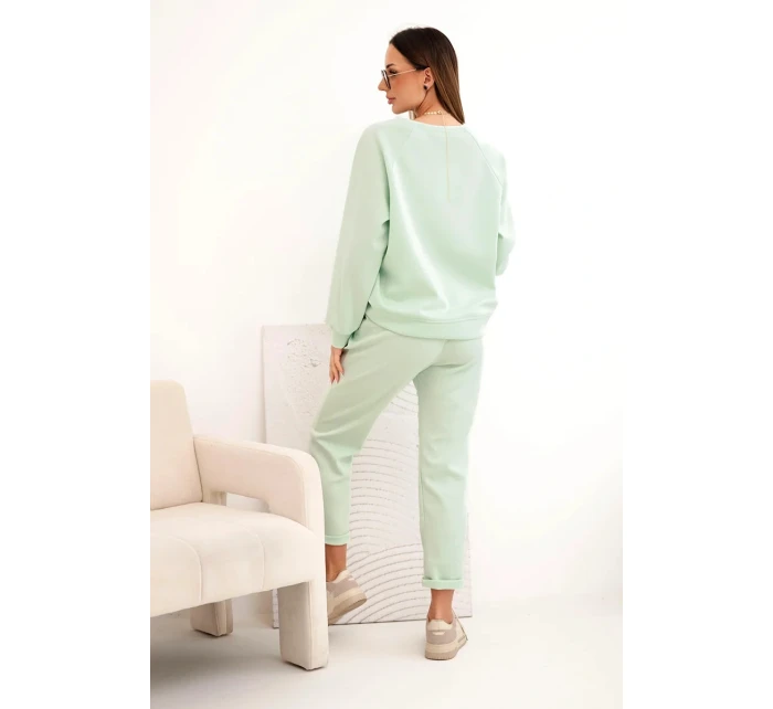 Dámský komplet z viskózy s mikinou a kalhotami máslový mátový Dámský komplet z viskózy s mikinou a kalhotami máslový mátový