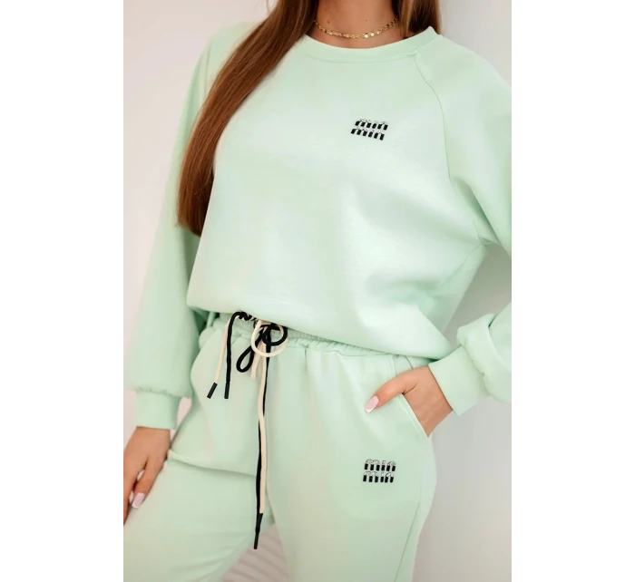 Dámský komplet z viskózy s mikinou a kalhotami máslový mátový Dámský komplet z viskózy s mikinou a kalhotami máslový mátový