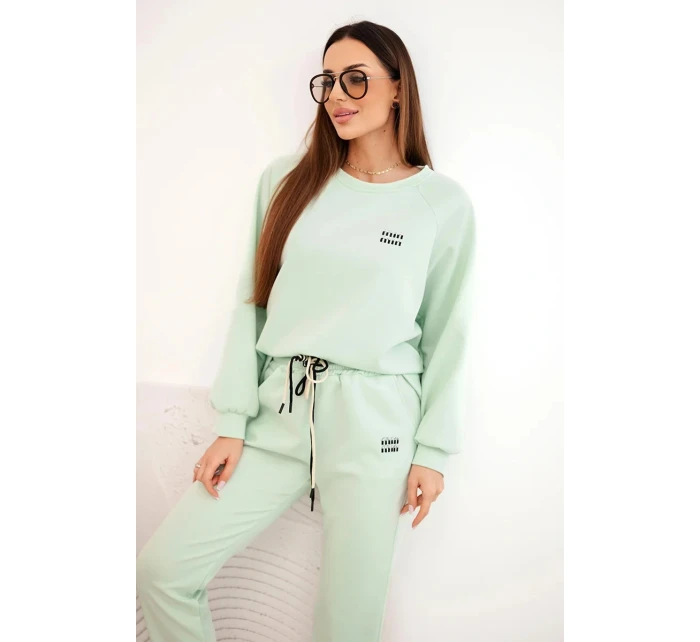 Dámský komplet z viskózy s mikinou a kalhotami máslový mátový Dámský komplet z viskózy s mikinou a kalhotami máslový mátový