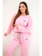 Dámská souprava máslová z viskózy s mikinou a kalhotami světle růžová Dámská souprava máslová z viskózy s mikinou a kalhotami světle růžová