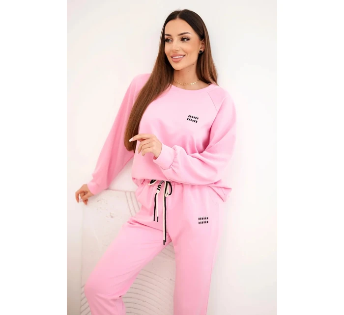 Dámská souprava máslová z viskózy s mikinou a kalhotami světle růžová Dámská souprava máslová z viskózy s mikinou a kalhotami světle růžová