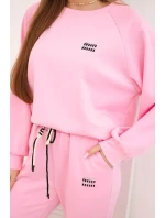 Dámská souprava máslová z viskózy s mikinou a kalhotami světle růžová Dámská souprava máslová z viskózy s mikinou a kalhotami světle růžová