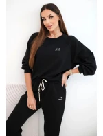 Dámský komplet z viskózy s mikinou a kalhotami máslový černý Dámský komplet z viskózy s mikinou a kalhotami máslový černý