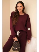 Komplet mikina + kalhoty máslový tmavě bordový