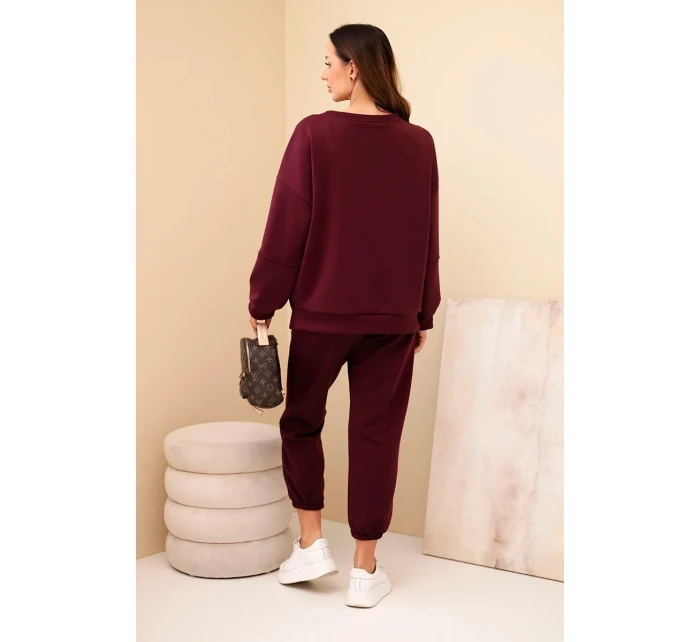 Komplet mikina + kalhoty máslový tmavě bordový Komplet mikina + kalhoty máslový tmavě bordový