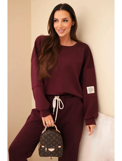 Komplet mikina + kalhoty máslový tmavě bordový Komplet mikina + kalhoty máslový tmavě bordový