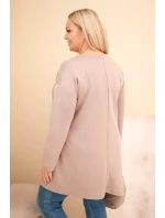 Dámská sukienka Plus Size z viskózy s volným střihem a dlouhým rukávem fango Dámská sukienka Plus Size z viskózy s volným střihem a dlouhým rukávem fango