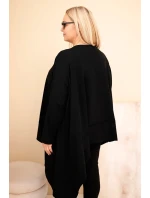 Dámská tunika Plus Size z bavlny s asymetrickým spodním lemem černá Dámská tunika Plus Size z bavlny s asymetrickým spodním lemem černá