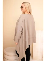 Dámská tunika Plus Size z bavlny s asymetrickým spodním lemem fango Dámská tunika Plus Size z bavlny s asymetrickým spodním lemem fango