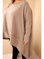 Dámská tunika Plus Size z bavlny s asymetrickým spodním lemem fango Dámská tunika Plus Size z bavlny s asymetrickým spodním lemem fango