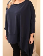 Dámská tunika Plus Size z bavlny s asymetrickým spodním lemem model 21808709 - K-Fashion Dámská tunika Plus Size z bavlny s asymetrickým spodním lemem model 21808709 - K-Fashion
