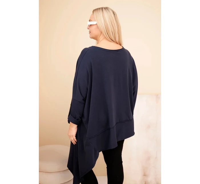 Dámská tunika Plus Size z bavlny s asymetrickým spodním lemem model 21808709 - K-Fashion Dámská tunika Plus Size z bavlny s asymetrickým spodním lemem model 21808709 - K-Fashion