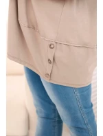 Dámská blůza Plus Size z bavlny s ozdobnými knoflíky a ohrnutými rukávy fango Dámská blůza Plus Size z bavlny s ozdobnými knoflíky a ohrnutými rukávy fango