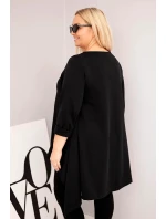 Dámská tunika Plus Size bavlněná s asymetrickým střihem černá Dámská tunika Plus Size bavlněná s asymetrickým střihem černá