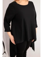 Dámská tunika Plus Size bavlněná s asymetrickým střihem černá Dámská tunika Plus Size bavlněná s asymetrickým střihem černá