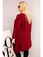 Dámská tunika Plus Size bavlněná s asymetrickým střihem bordová Dámská tunika Plus Size bavlněná s asymetrickým střihem bordová
