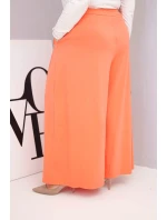 Dámské kalhoty z bavlny Plus Size s širokými nohavicemi a volným střihem meruňkové Dámské kalhoty z bavlny Plus Size s širokými nohavicemi a volným střihem meruňkové