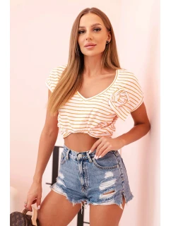 Top dámský bavlněný na ramínkách s výstřihem do V bílá