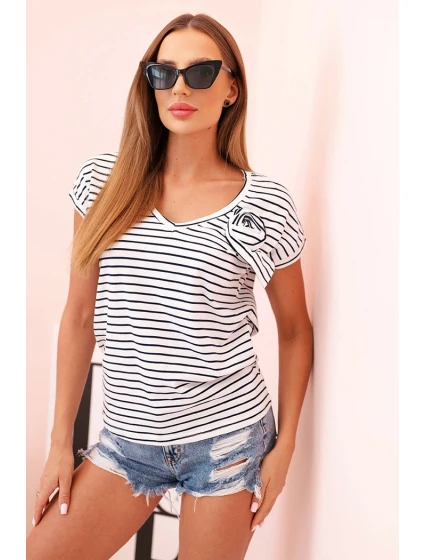 Top dámský bavlněný na ramínkách s výstřihem do V bílá Top dámský bavlněný na ramínkách s výstřihem do V bílá