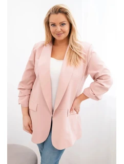 Dámská sako Plus Size elegantní tmavě pudrově růžová