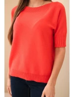 Svetr dámský z viskózy s krátkým rukávem model 21857651 - K-Fashion Svetr dámský z viskózy s krátkým rukávem model 21857651 - K-Fashion
