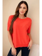 Svetr dámský z viskózy s krátkým rukávem model 21857651 - K-Fashion Svetr dámský z viskózy s krátkým rukávem model 21857651 - K-Fashion