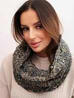 Komin dámský vlněný měkký zimní KN25 jeansový+khaki