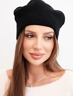 Dámská vlněná klasická hladká čepice beanie K420 černá