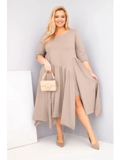 Dámská bavlněná sukýnka Plus Size s asymetrickým spodním lemem fango