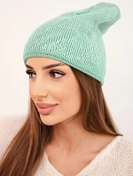 Dámská zimní čepice z vlny s dvojitým ohrnovacím lemem K426 oranžová