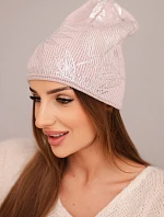 Dámská zimní čepice z vlny s dvojitým ohrnovacím lemem K426 oranžová