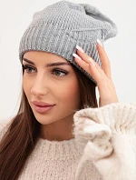 Dámská zimní klasická čepice s jemným vzorem K379 šedá