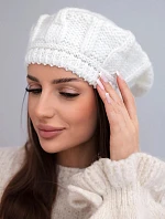 Dámská zimní vlna čepice baret K414 ecru