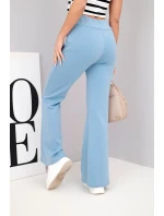 Dámské kalhoty máslíčko s rozšiřující nohavicí jeansové modrá