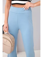 Dámské kalhoty máslíčko s rozšiřující nohavicí jeansové modrá