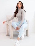 Dámské legíny s vysokým pasem a elastickým pasem modré