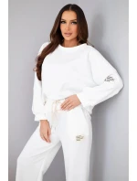 Dámská souprava model 21893728 mikina + kalhoty bílý - K-Fashion