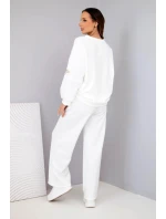 Dámská souprava model 21893728 mikina + kalhoty bílý - K-Fashion