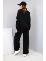 Dámská souprava máslo mikina + kalhoty černý