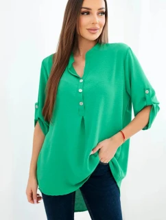 Halenka s delším zadním dílem zelená